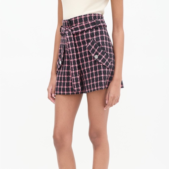 Maje Black & Pink Tweed Skort Suit - Picture 9 of 10